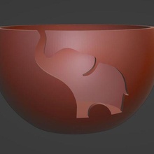 elephant yarn bowl 3d print model - Mito3D