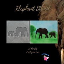 elephants stencil elephant africa animal airbrush décor template pattern painting art background mountain 3d print model - Mito3D