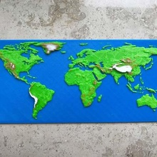 elevation world map no multi color printer needed art earth 3d print model - Mito3D