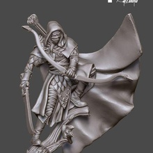 duende 35mm escala juego personaje humano miniatura figurilla 3d impresión guardabosque fantasía guerra mesa woodelf highelf arquero dd 3d print model - Mito3D