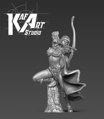 duende 35mm escala personaje juego humano miniatura figurilla 3d impresión guerrero fantasía guerra mesa guardabosque woodelf highelf arquero mujer dd 3d print model - Mito3D