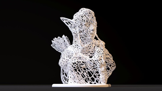 duende arquero busto juego voronoi línea años fantástico regalo estatua mujer miniaturas figuritas señor anillos 3d print model - Mito3D