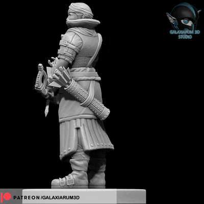 duende arquero comandante juego mesa miniaturas guerra 35mm escala 3d print model - Mito3D