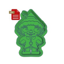 elfe copain biscuit coupeur timbre gadget kawaii petit gâteau Noël 3d print model - Mito3D