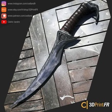 elf dagger inspired elder scroll universe game sword sworn blade disagree fantasy online teso skyrim 3d print model - Mito3D