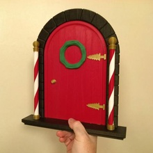 elf kapısı ev Noel dekorasyon süsü raf mutlu noeller Kuzey Kutbu santa 3d print model - Mito3D