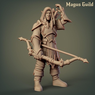 elf fighter bow mg53 elves rpg dragons dungeons fantasy 5e dnd d&d sigmar aos miniature tabletop hero drow middle assassin stl files 3d print model - Mito3D