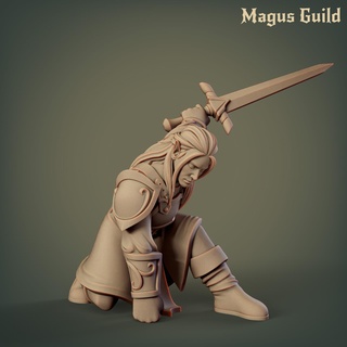 elf fighter sword mg56 elves rpg dragons dungeons fantasy 5e dnd d&d sigmar aos miniature tabletop hero drow middle assassin magus guild 3d print model - Mito3D