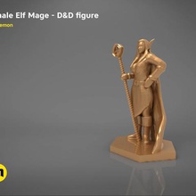 elf mage female character game figures 3d print model board games dnd dragons dungeons elves fairy fantasy toys magician rpg sorcerer 3d print model - Mito3D