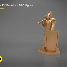 elf paladin character game figures 3d print model board games dnd dragons dungeons elves piece toys knight statue supporter 3d print model - Mito3D