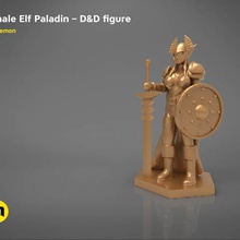 elfe paladin personnage féminin personnages du jeu 3d modèle d'impression conseil d'administration des jeux de société le mdn les dragons donjons elfes jouets héros chevalier rpg la statue partisan 3d print model - Mito3D