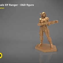 elf ranger female character game figures 3d print model archer archery arrow board board games crossbow dnd dragons dungeos elves fantasy fictional creature games toys shooter