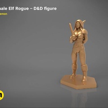 elf rogue female character game figures 3d print model assassin bladed weapon board games dagger dnd dungeons elves toys knife rpg statue 3d print model - Mito3D