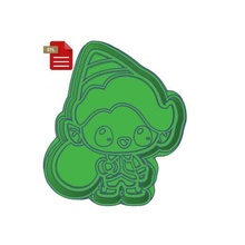 elf sack toys cookie cutter stamp stl file gadget kawaii cupcake christmas 3d print model - Mito3D