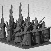 elf spearmen phalanx warhammer fantasy high spearman infantry 3d print model - Mito3D