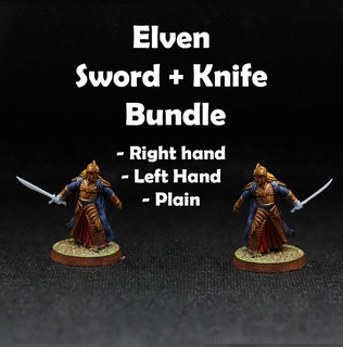 elf Kılıçlar + bıçaklar paket Kral yüzükler Rohan Mordor elfler gondor cüceler Rivendell Lorien Isengard harad doğulu orta Dünya ork sayı Arnor eğilmek 3d print model - Mito3D