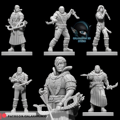 elf warrior miniatures bundle game wargaming roleplaying tabletop 3d printable miniature fantasy 35mm scale archer 3d print model - Mito3D