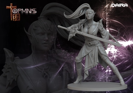 elf warrior rpg war hammer elves tabletop orc ogre trolldwarf giant demon games characters minis 3d print model - Mito3D