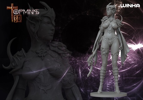 elf warriors rpg war hammer elves warrior tabletop orc ogre trolldwarf giant demon games characters minis 3d print model - Mito3D