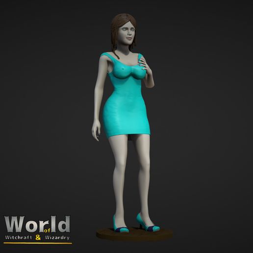 Elise McCan cadılık sihirbazlık kadın kız insan rol yapma rpg seksi sihirbaz KADIN minyatür asa cadı oyunu masaüstü dnd genç role playing yol bulucu busty 3D print model - Mito3D