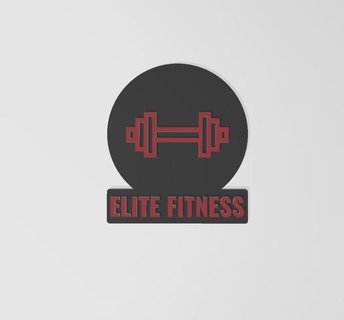 elite fitness logo training power weights gym bodybuilding bodybuilder sports 3d print model - Mito3D
