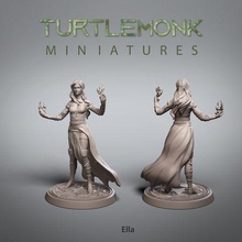 ella bruxa arte miniatura monge estátua tartaruga dndminiatura personagem mesa estatueta colecionável criatura senhora menina mulher mágico vestir 3d print model - Mito3D