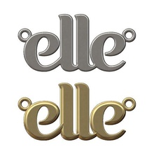 elle nameplate pendant charm 3d print model her french bracelet jewelry gold silver jewel necklace printable chain jewellery accessories calligraphy women name plat 3d print model - Mito3D