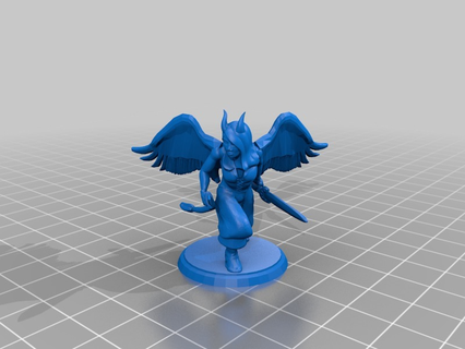 ellie's dragongirl 28mm desktophero desktophero3d fantasy miniature games 3d print model - Mito3D