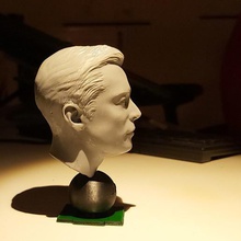 elon musk art faccia il ritratto 3d print model - Mito3D