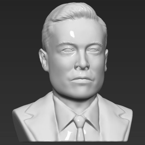 elon musk buste de l'impression 3d ready obj, stl art la nasa steve jobs bezos zuckerberg bill gates sculpture miniature figurine célébrité 3D print model - Mito3D