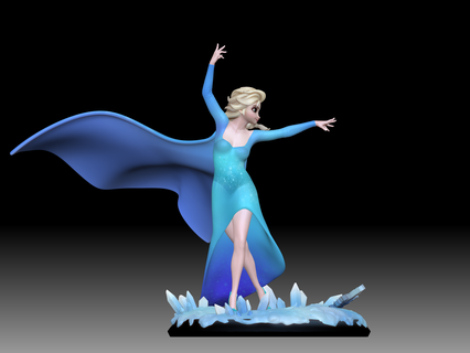 Elsa dondurulmuş hayran Sanat 3d Yazdır model filmler Disney 2 film animasyon dijital karikatür sanat eseri sanatçı prenses şövale oyunlar oyuncaklar 3d print model - Mito3D