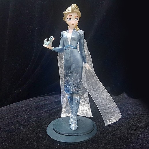 elsa vestido azul de modelo impressão 3d congelado a arte anna frozen2 congelados figurine estátua garota sexy feminino disney 3D print model - Mito3D