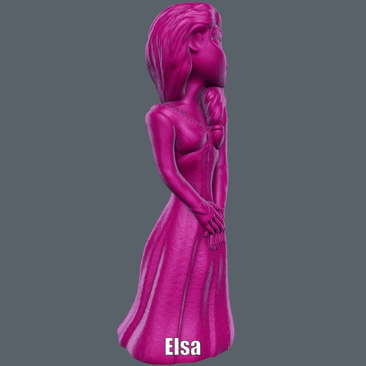 elsa easy print no support art cartoon disney figure frozen model princess sculpture supportless 3D print model - Mito3D