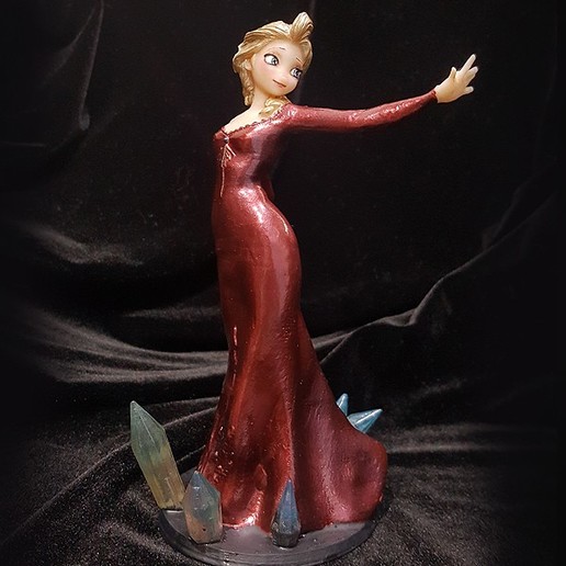 elsa purple dress 3d print art anna frozen2 frozen figurine statue girl sexy female disney 3D print model - Mito3D