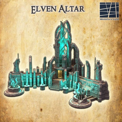 elf altar 28 mm masaüstü arazi rpg dnd kulübe ortaçağa ait desteksiz eski taş yapı tapınak şakak mabet modüler 28mm 25mm 15mm savaş oyunu 3d print model - Mito3D