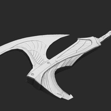 elven axe skyrim stl digital model 3d print cosplay game elder scrolls weapon prop 3d print model - Mito3D