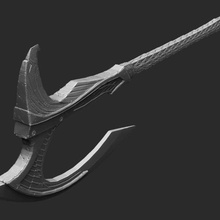 elven battle axe skyrim stl digital model 3d print cosplay game elder scrolls weapon prop 3d print model - Mito3D