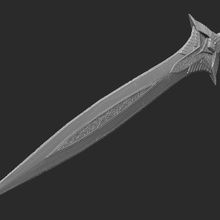 elfo espada larga Skyrim stl digital modelo 3d impressão cosplay jogos velho pergaminhos arma suporte 3d print model - Mito3D