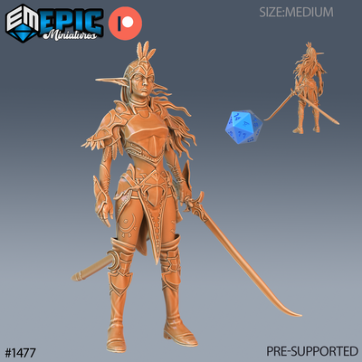 elven moon runner dnd miniature tabletop miniatures gaming monster 3d model rpg dndminis stl file game epic-miniatures dndminiatures 3dprint 3dminiature printedminis 3dprinting dungeon fantasy roleplaying dragon warrior undead pre-supported 3d print model - Mito3D