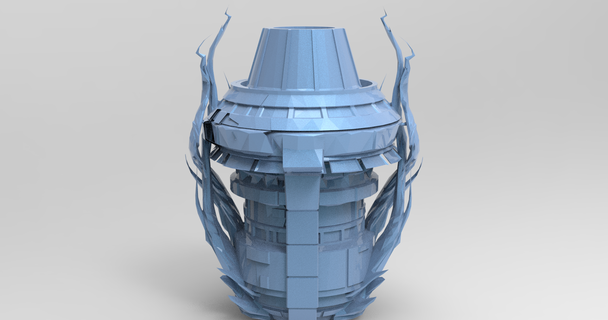 elven sci fi dome tall 3d print model - Mito3D