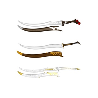 elfo espadas cimitarras madeira duende mar superior estilos bainhas incluído cc3d espada cimitarra senhor argolas 3d print model - Mito3D