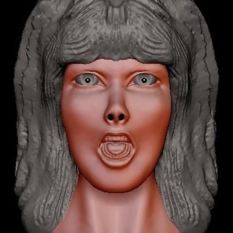 elvira art el busto de halloween miedo la escultura 3D print model - Mito3D