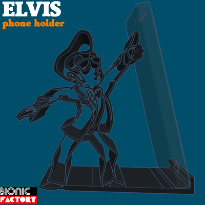elvis phone holder mobile funny fun support cartoon stand smartphone no homer comics jackson print in place 3d print model - Mito3D