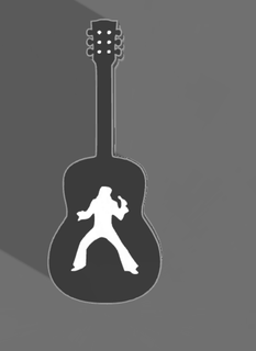 elvis Presley violão conduziu luminária luz cantor popular rei Rocha 3d print model - Mito3D