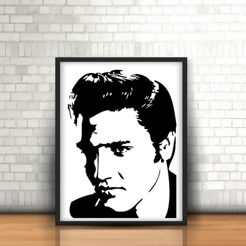 elvis presley de la pared escultura en 2d art Arte decoración música galería símbolos arte 3D print model - Mito3D