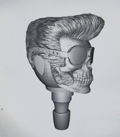 elvis skull head 3d print model - Mito3D