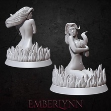 emberlynn witch fire elemental sorceress nude pinup sexy woman female flame princess queen 3d print model - Mito3D
