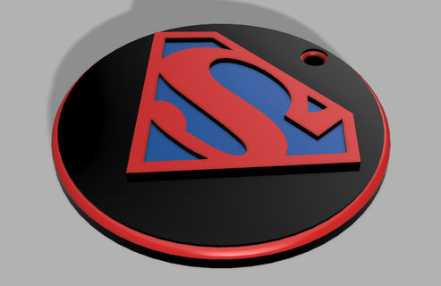 emblema Super homen chaveiro llavero v2 dc quadrinho super herói homem aço wb rede Preto 3d print model - Mito3D