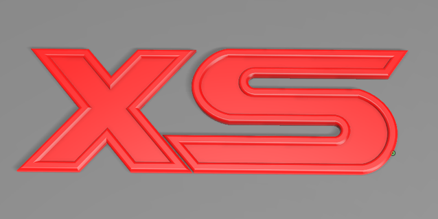 emblem xs cars cart logo red gray chrome auto vehicle 3d print model - Mito3D