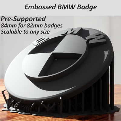 embossed bmw badge gadget badges 3d style car accessories 3d print model - Mito3D